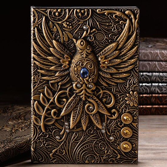 Washed Gold Bird - A5 Hardback Journal