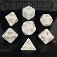 Thumbnail for 7pcs Dice Acrylic Blend Yellow Font Solid White