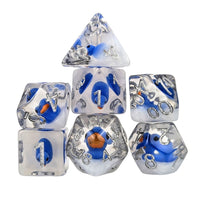 Thumbnail for Blue Duck in Clear Resin - 7pcs RPG Full Dice Set