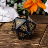 Thumbnail for Astrology on Cracked Black Glass - D20 RPG Dice