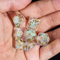 Thumbnail for Candy in Clear Mini Sharp Resin - 7pcs RPG Dice Set