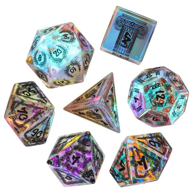 Medusa on Prism Glass - 7pcs RPG Dice Set