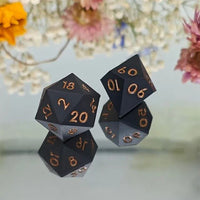 Thumbnail for Gold on Solid Black Silicone - 7pcs RPG Full Dice Set