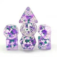 Thumbnail for 7pcs Dice Resin Filled White Font Purple Grape Clear