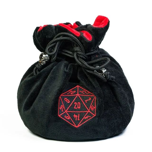 Black Bag with Compartments - Soft Dice Storage