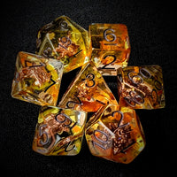 Thumbnail for Sun Shield in Clear & Yellow Resin - 7pcs RPG Full Dice Set