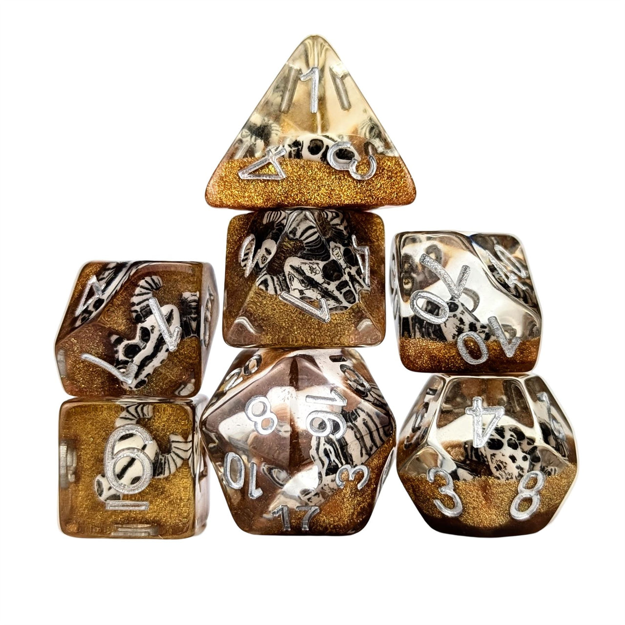 Bull Head in Clear Resin - 7pcs RPG Full Dice Set