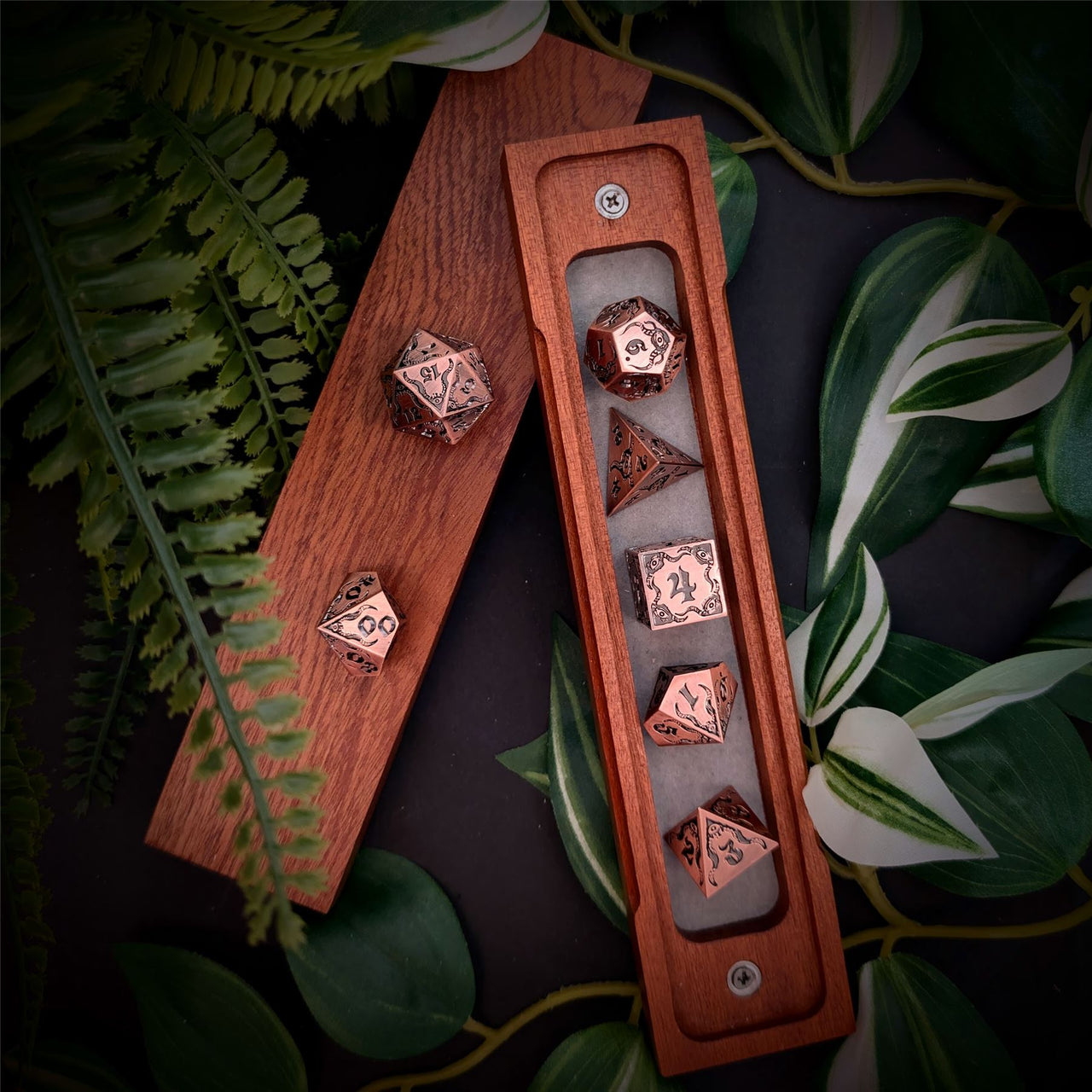 Tentacles in Copper Metal - 7pcs RPG Dice Set