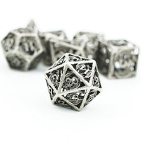Thumbnail for 7pcs RPG Dice Set - Silver Metal