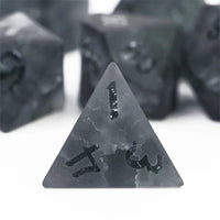 Thumbnail for Cracked & Frosted Grey Glass - 7pcs RPG Dice Set