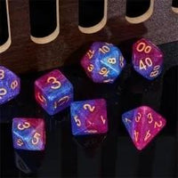 Thumbnail for 7pcs Dice Resin Layer Gold Font Bisexual Pink Purple Blue