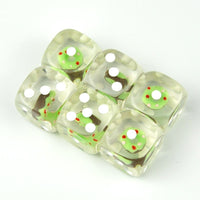 Thumbnail for Green Donut in Clear Resin - 6pcs D6 RPG Dice Set