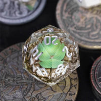 Thumbnail for Green Dragon Egg in Clear Filled Sharp Resin - 7pcs RPG Dice Set