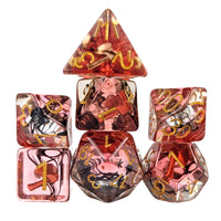 Thumbnail for Axe in Clear & Red Resin - 7pcs RPG Full Dice Set