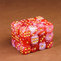 Thumbnail for 12mm White & Red Acrylic - 10pcs D6 RPG Dice Set