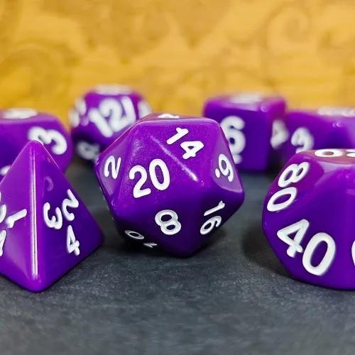 7pcs Dice Acrylic Blend White Font Solid Purple