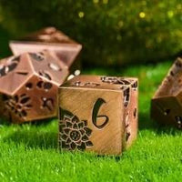 Thumbnail for Lotus Flower in Copper Metal - 7pcs RPG Dice Set