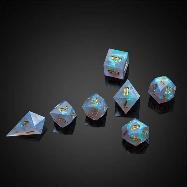 Candy in Grey Frosted Sharp Resin - 7pcs RPG Dice Set