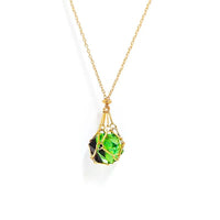 Thumbnail for Black & Green with Gold Chain D20 Necklace