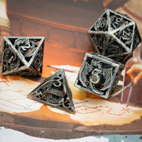 Thumbnail for 7pcs RPG Dice Set - Silver Metal
