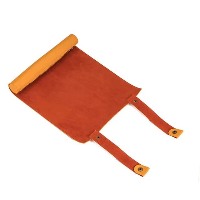 Orange Velvet PU Leather Roll & Tray - Dice Storage