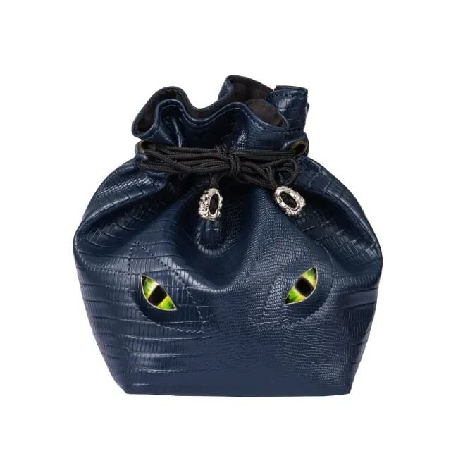 Eyes on Dark Blue PU Leather - Storage Bag