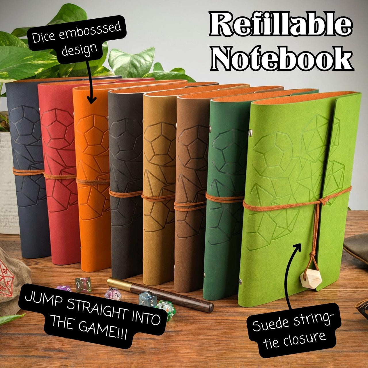 A5 Lined Notebook - Embossed Dice Design