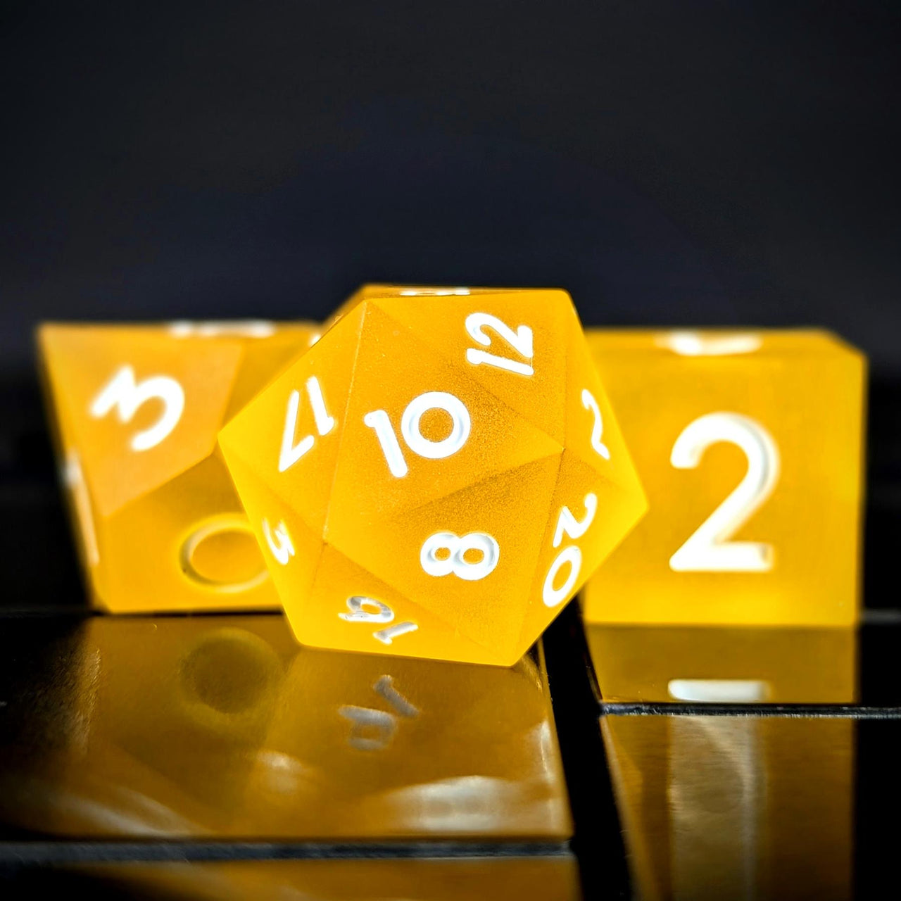7pcs Dice Sharp Frosted Orange