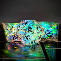 Thumbnail for Laser on Clear with Candy Sharp Resin - 7pcs RPG Dice Set