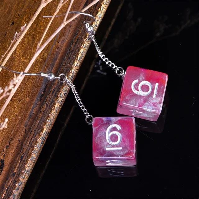 Purple & Red Resin Swirl - D6 Earings