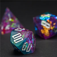 Thumbnail for Candy in Pink & Blue Sharp Resin - 7pcs RPG Dice Set