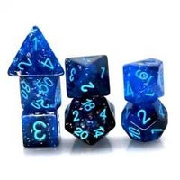 Thumbnail for 7pcs Dice Resin Glitter Blue Font Blue