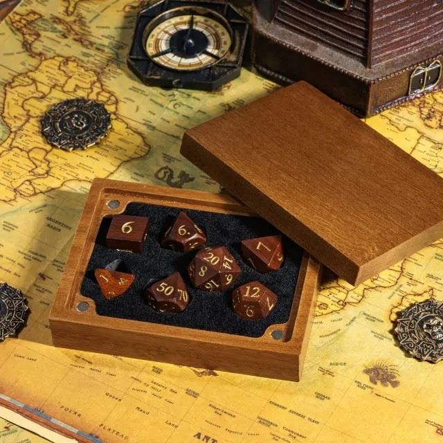 Plain Sapele Wood with 7 Slots -  Magnetic Dice Storage