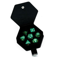 Thumbnail for Green Malachite Gemstone - 7pcs RPG Dice Set