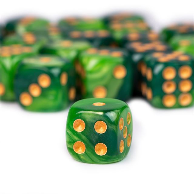 12mm Green Acrylic - 10pcs D6 RPG Dice Set