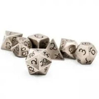 Thumbnail for Silver Metal with Black Dragon Font - 7pcs RPG Dice Set