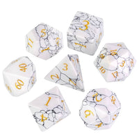 Thumbnail for Cracked White Howlite Gemstone - 7pcs RPG Dice Set