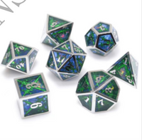 Thumbnail for 7pcs Dice Metal Resin Sword Green Blue Silver