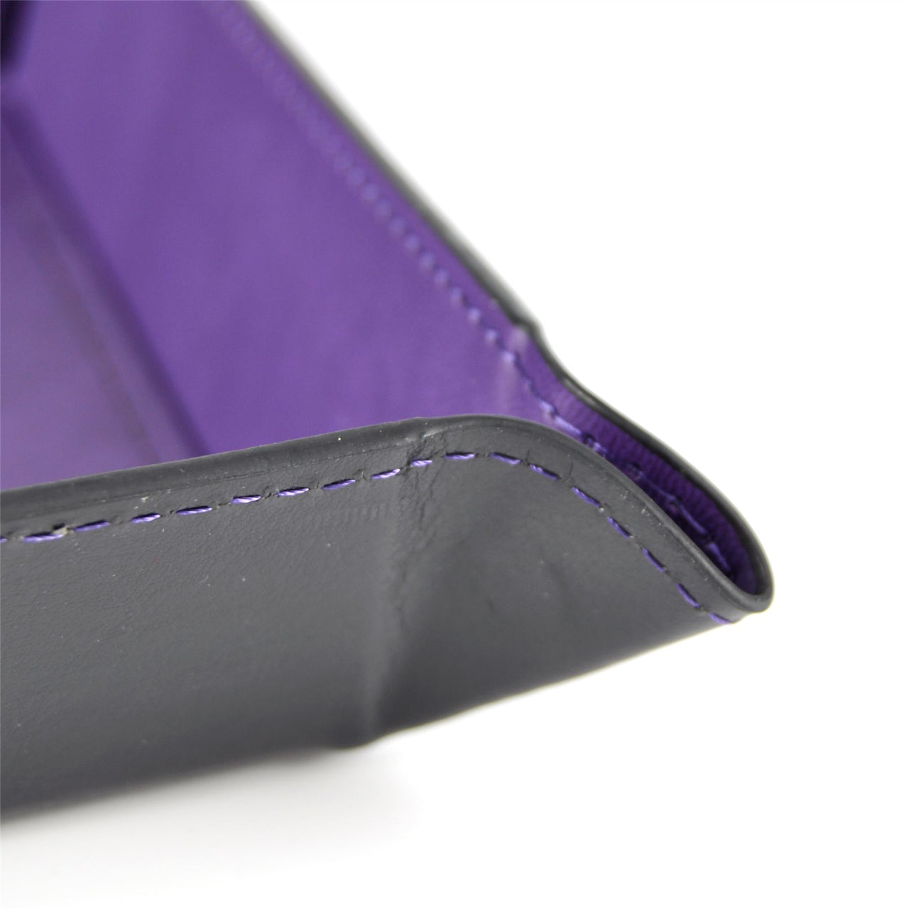 Purple & Black PU Leather - Square Hard Dice Tray