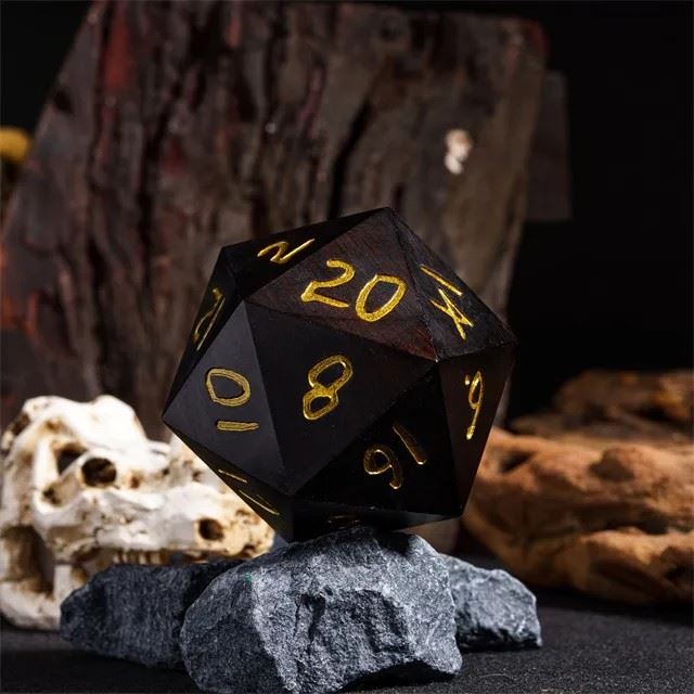 Ebony Wood - D20 RPG Dice