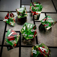 Thumbnail for Red Butterfly in Clear Filled Sharp Resin - 7pcs RPG Dice Set