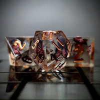 Thumbnail for Halloween Butterfly in Clear Filled Sharp Resin - 7pcs RPG Dice Set