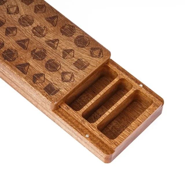 Sapele Wood with 7 Slots -  Magnetic Dice Storage