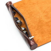 Thumbnail for Dark Black Velvet PU Leather Roll & Tray - Dice Storage