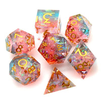 Thumbnail for Candy in Blue & Pink Sharp Resin - 7pcs RPG Dice Set