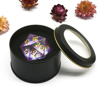 Thumbnail for Purple Glitter in Clear Liquid Sharp Resin - D20 RPG Dice