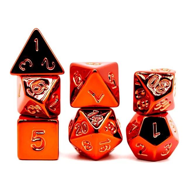 Red Metallic Acrylic - 7pcs RPG Dice Set