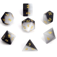 Thumbnail for Frosted Grey Cat Eye Gemstone - 7pcs RPG Dice Set