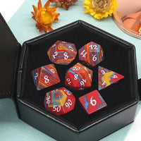 Thumbnail for Layered Rainbow Turquoise Gemstone - 7pcs RPG Dice Set