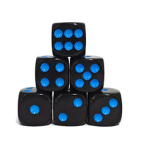 Thumbnail for 30pcs D6 16mm Dice Acrylic Pips Blue Font Black